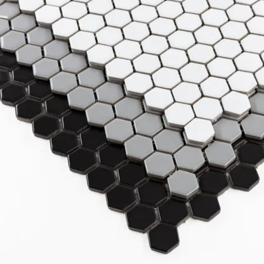 Chroma-Hexagon Porcelain Mosaic