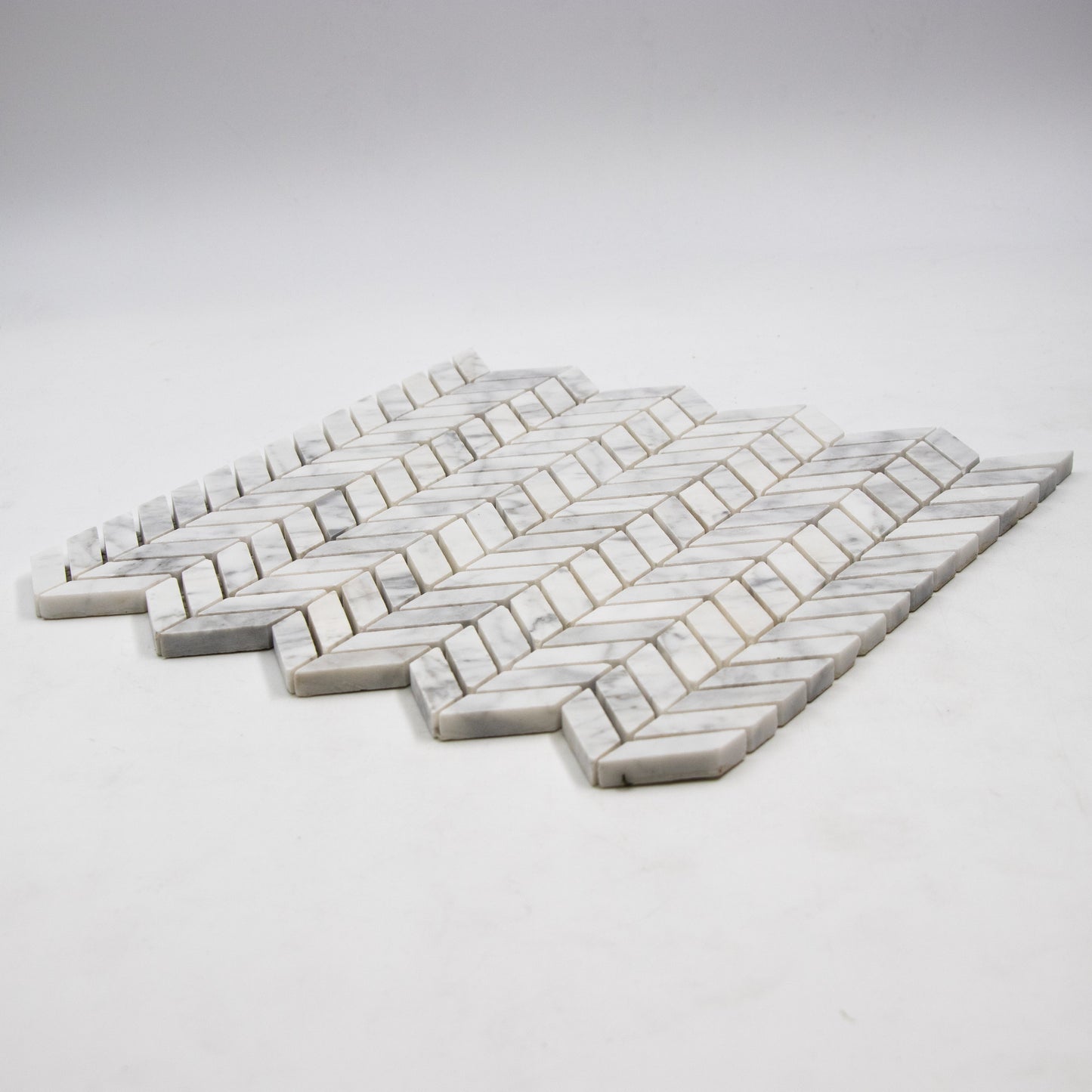 Carrara White Chevron Mini Mosaic