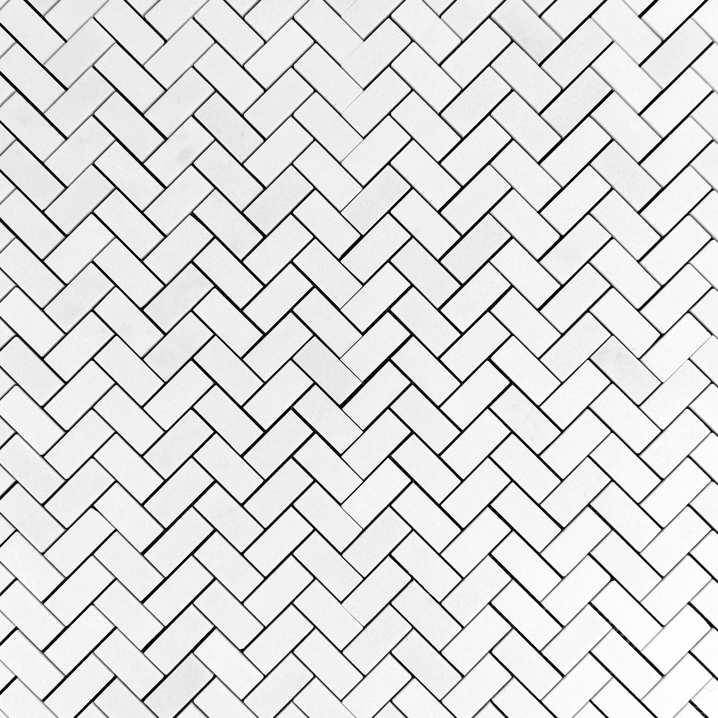 Thassos Herringbone 1x2 Mosaic