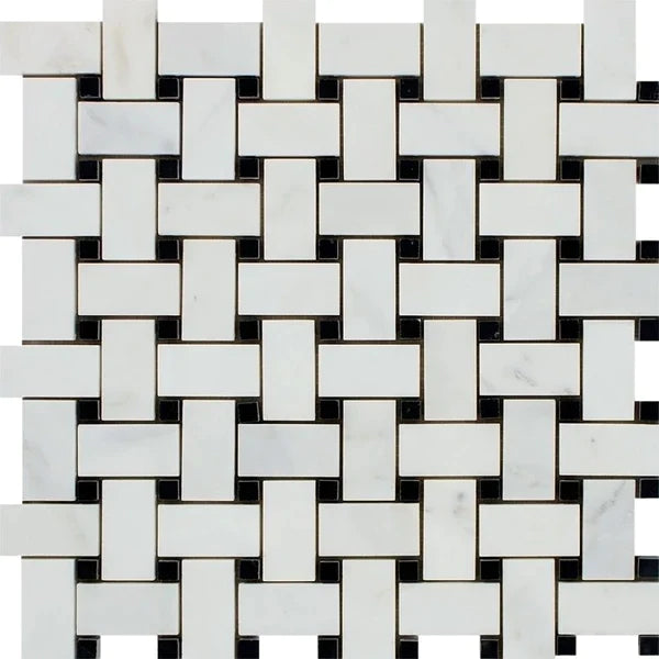 Asian Statuary Basketweave with Black Mosaic