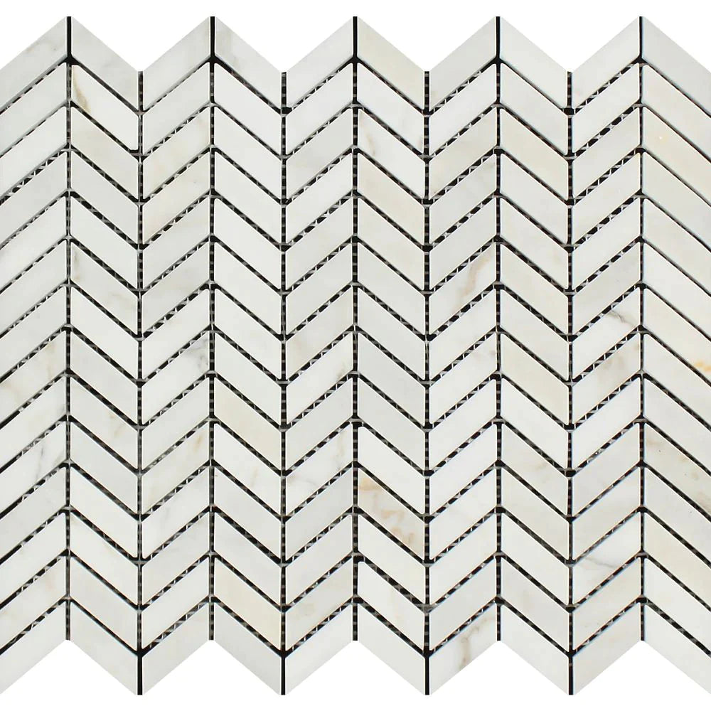 Calacatta Gold Chevron Mini Mosaic