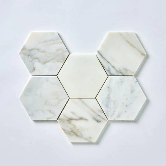 Calacatta Gold Hexagon 5" Mosaic