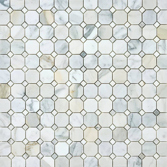 Calacatta Gold Octagon with Calacatta Mosaic