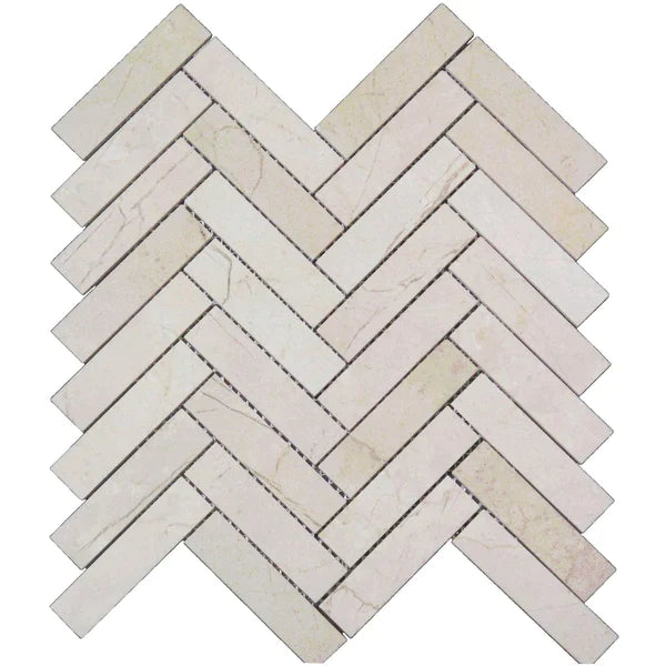 Crema Marfil Herringbone 1x4 Mosaic