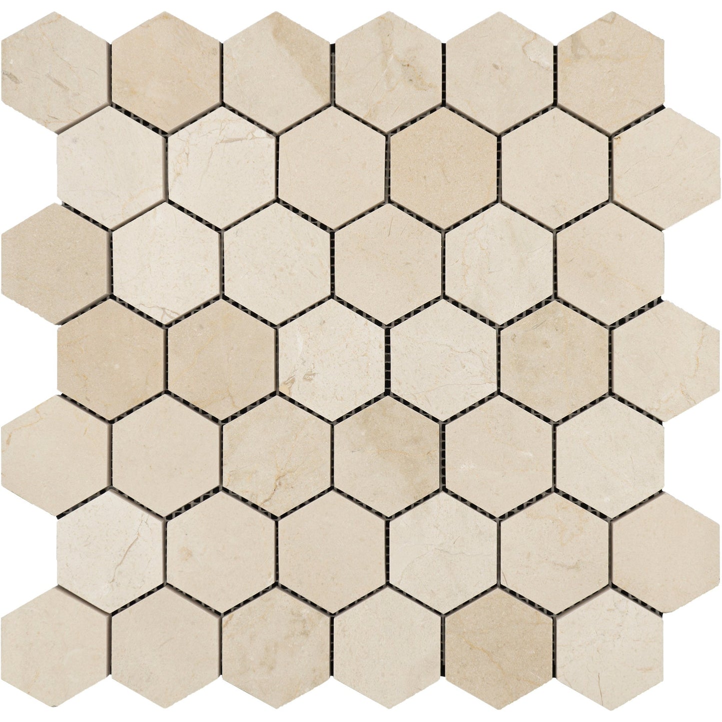 Crema Marfil Hexagon 2" Mosaic