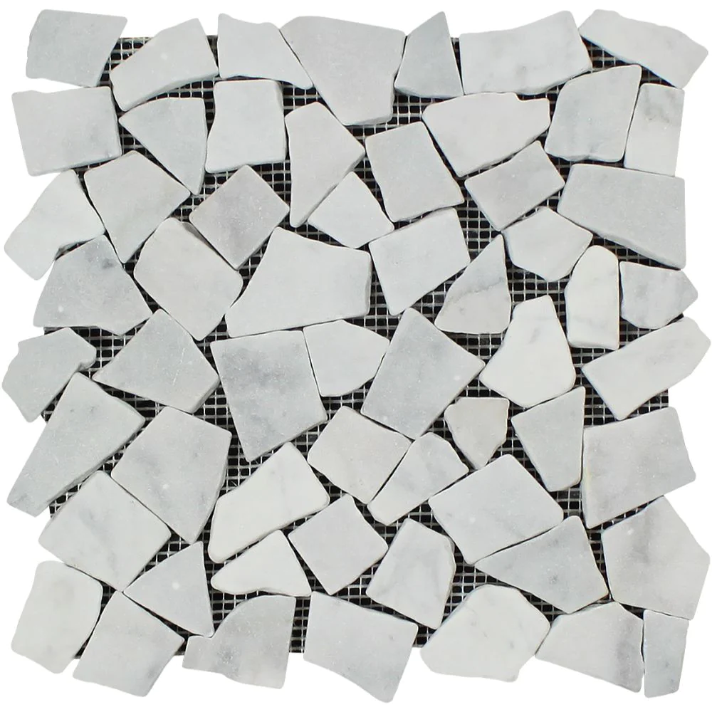 Carrara White Flat Pebble Mosaic