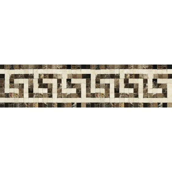 Emperador Dark Greek Key Border