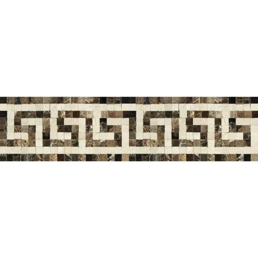 Emperador Dark Greek Key Border