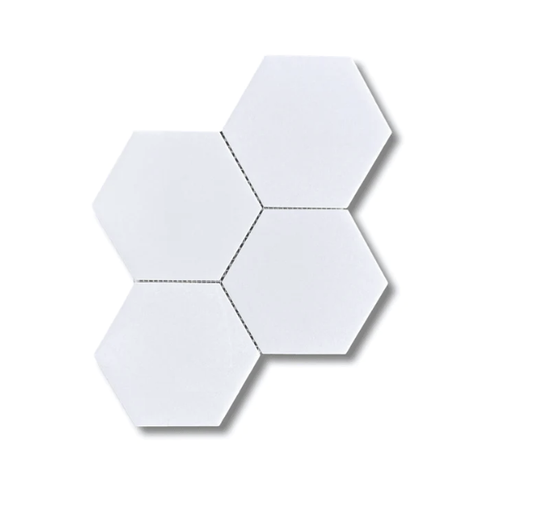 Thassos Hexagon 6" Mosaic